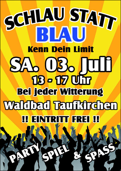 Plakat "Schlau statt Blau"