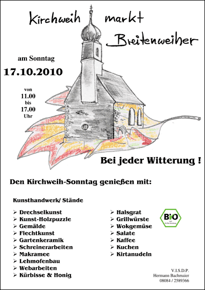 Plakat Kirchweih Breitenweiher