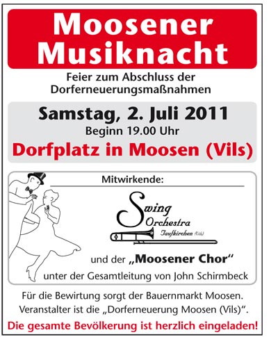 Plakat "Moosner Musiknacht" 2. Juli