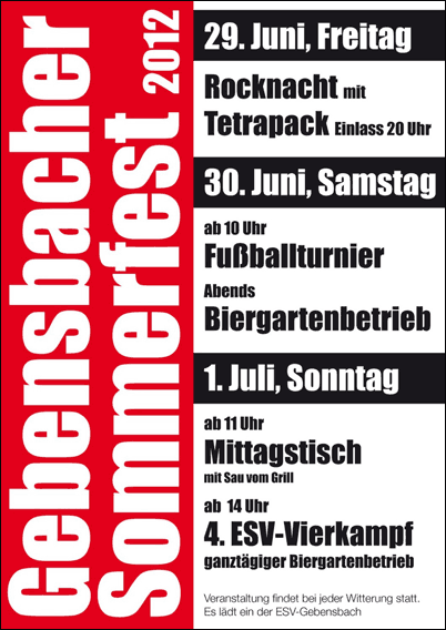 Poster "Gebensbacher Sommerfest"
