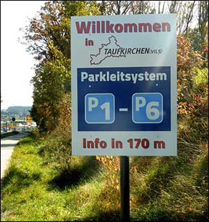 Parkleitsystembeschilderung