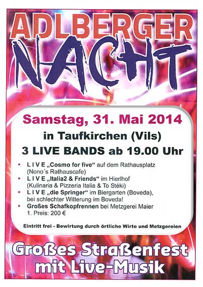 Plakat Adlberger Nacht