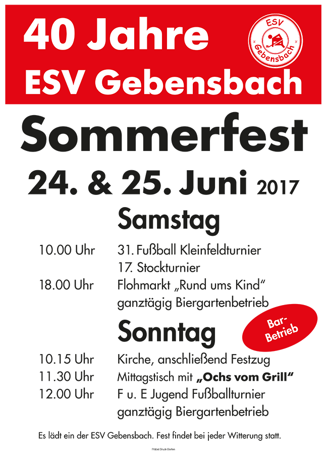 ESV Gebensbach - Sommerfest