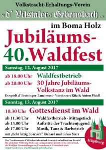 Waldfest Trachtenverein Gebensbach 2017