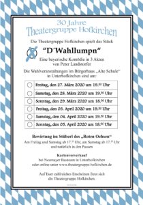 Theaterplakat 2020 Hofkirchen